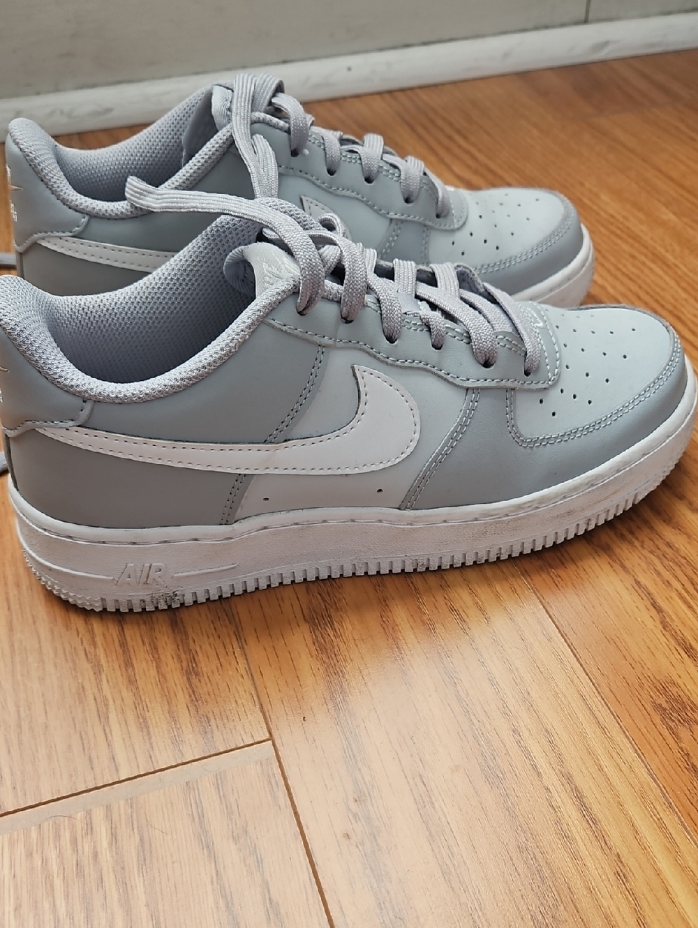 Kids Gray Sneakers with White Swoosh - Lightweight Everyday Shoes